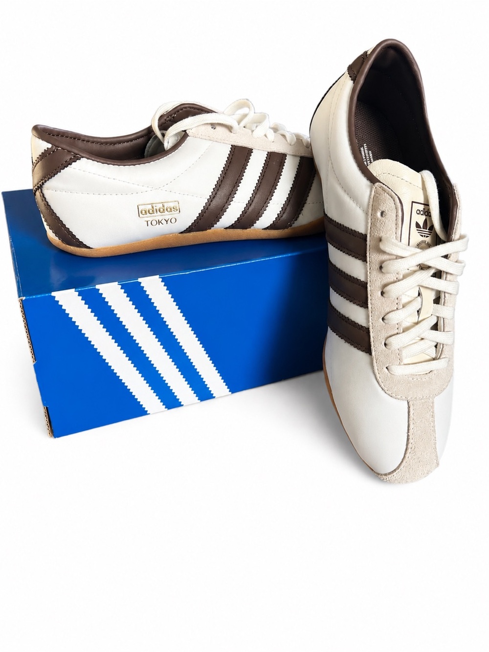 Adidas Tokyo W Sneakers White Brown Gum Sole Low Profile Retro Women’s 7 NIB - Picture 5 of 11